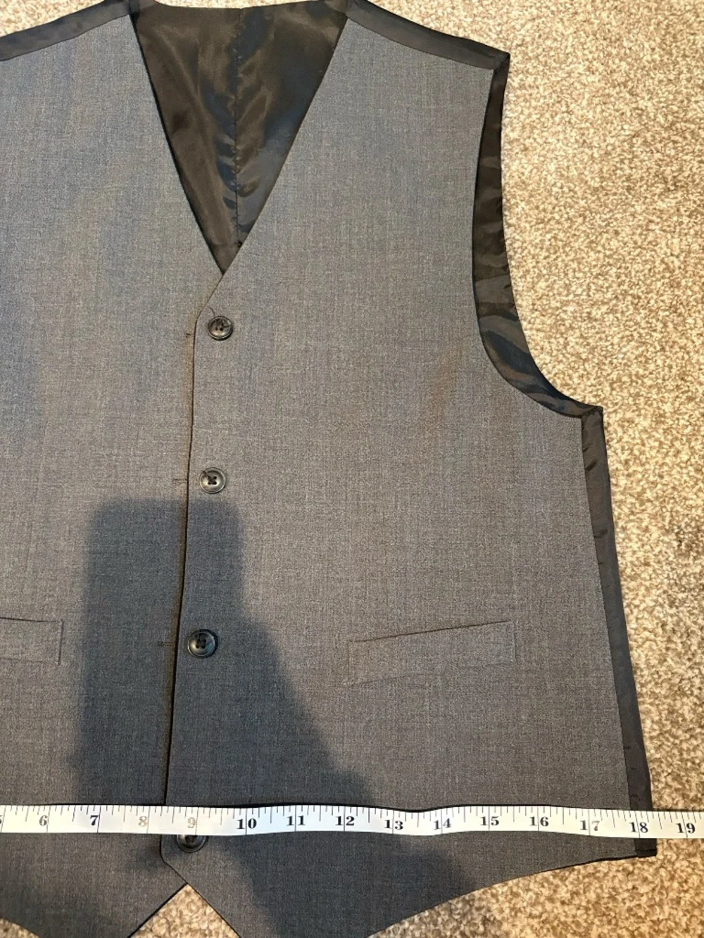 Black/Grey Reversible Suit Vest, Size Small
